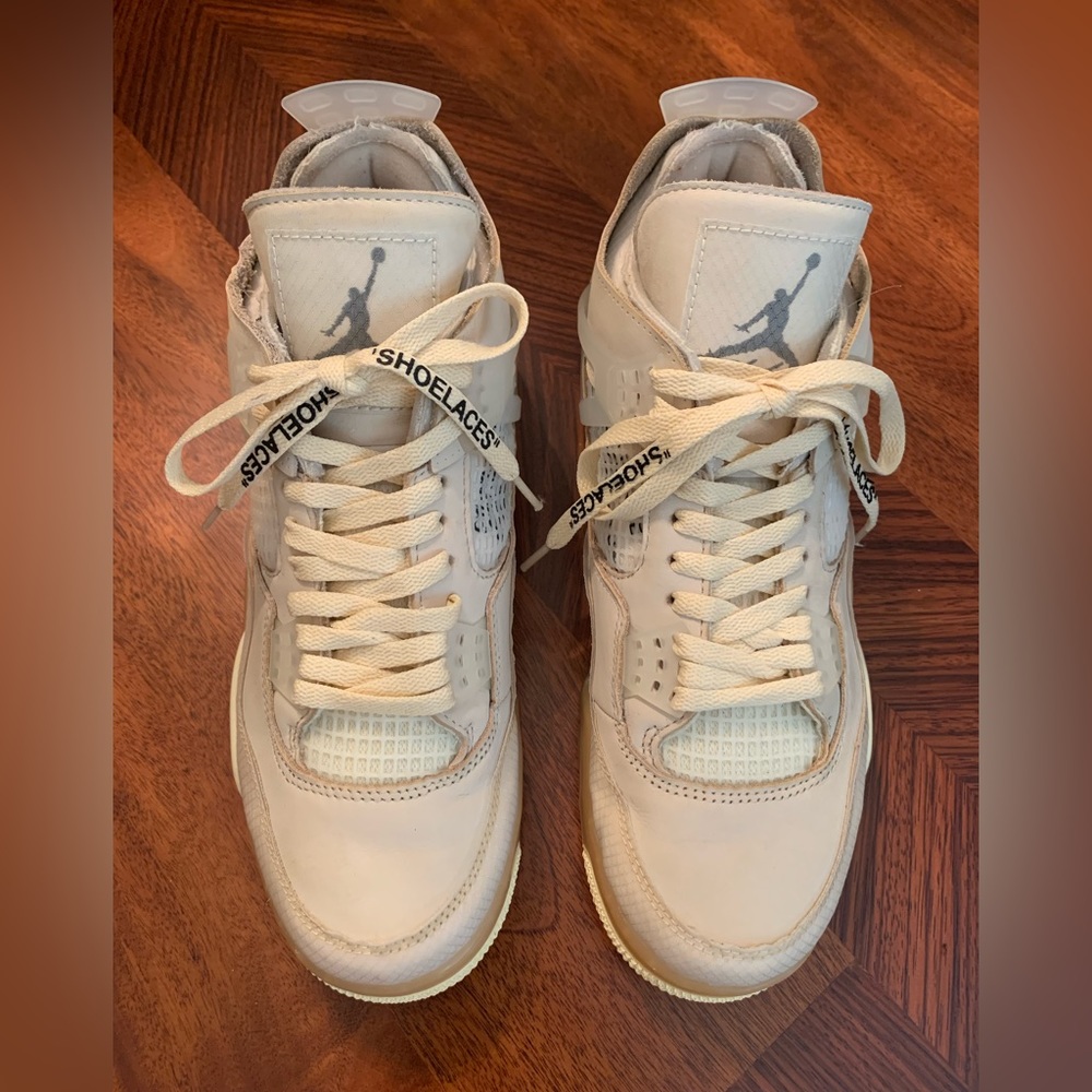 Nike Air Jordan 4 Off White Sail 2020 
CV9388-100 Size Unisex W10.5/M9 Preowned - Picture 3 of 16